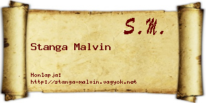 Stanga Malvin névjegykártya